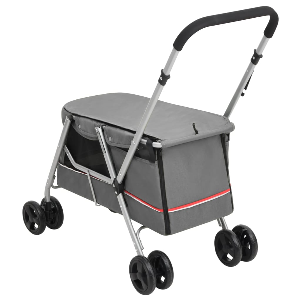 foldbar hundeklapvogn 100x49x96 cm linned grå