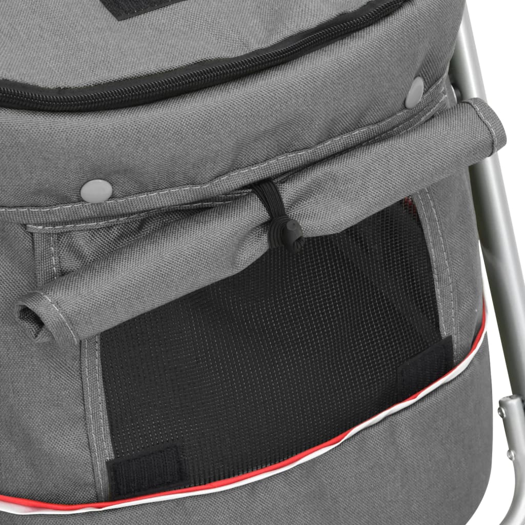 foldbar hundeklapvogn 100x49x96 cm linned grå