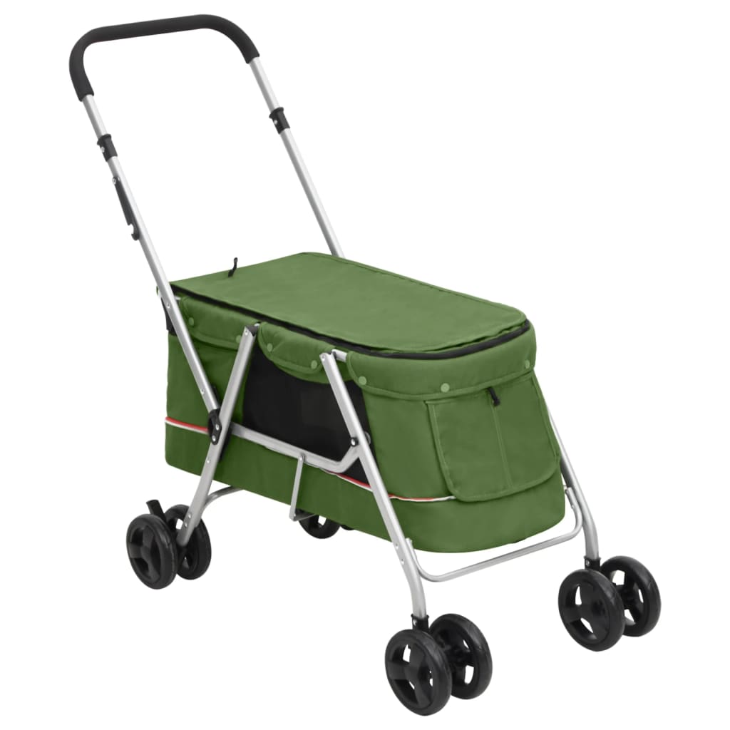 foldbar hundeklapvogn 100x49x96 cm linned grøn billede