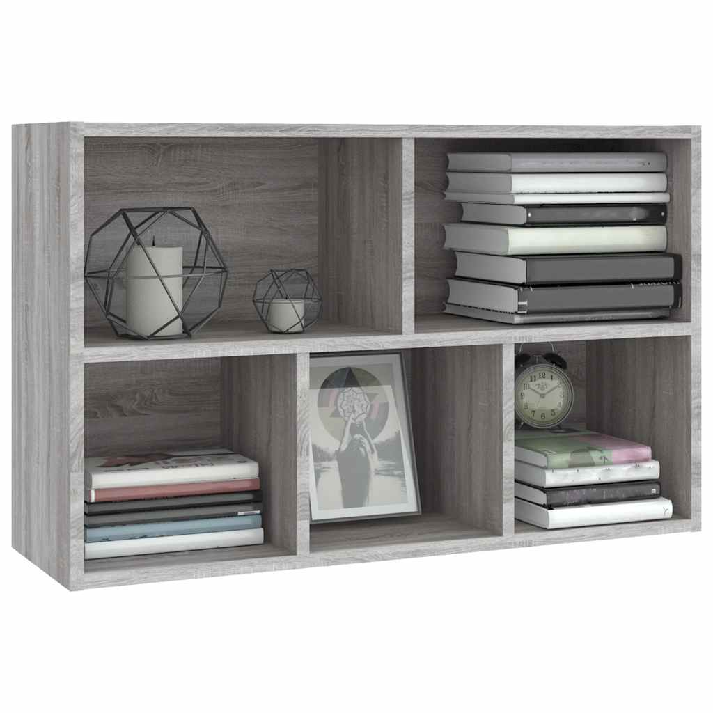 bogreol/skænk 50x25x80 cm konstrueret træ grå sonoma-eg