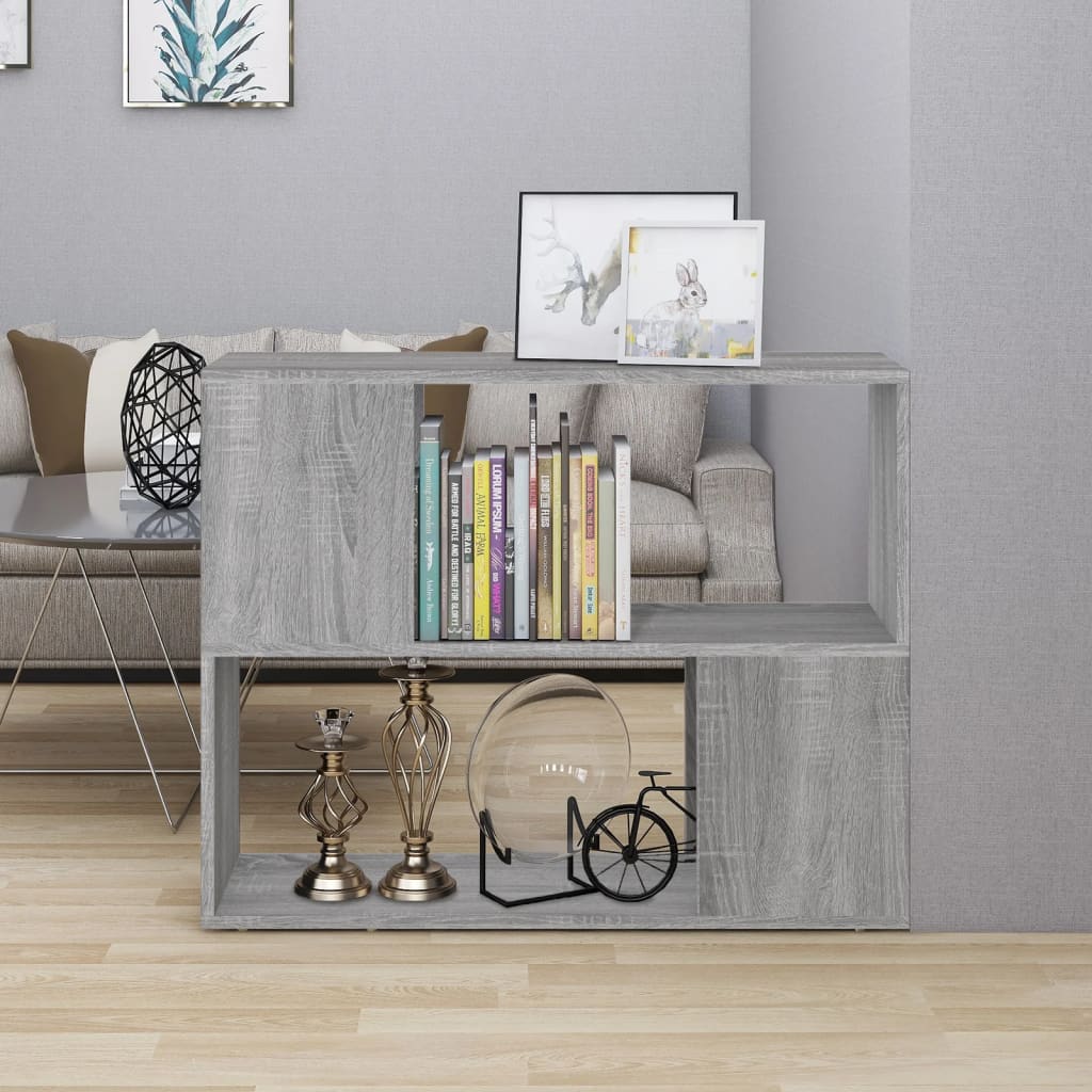 bogreol/rumdeler 80x24x63 cm grå sonoma-eg