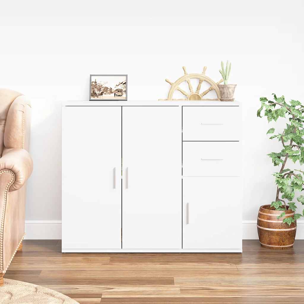 skænk 91x29,5x75 cm konstrueret træ hvid