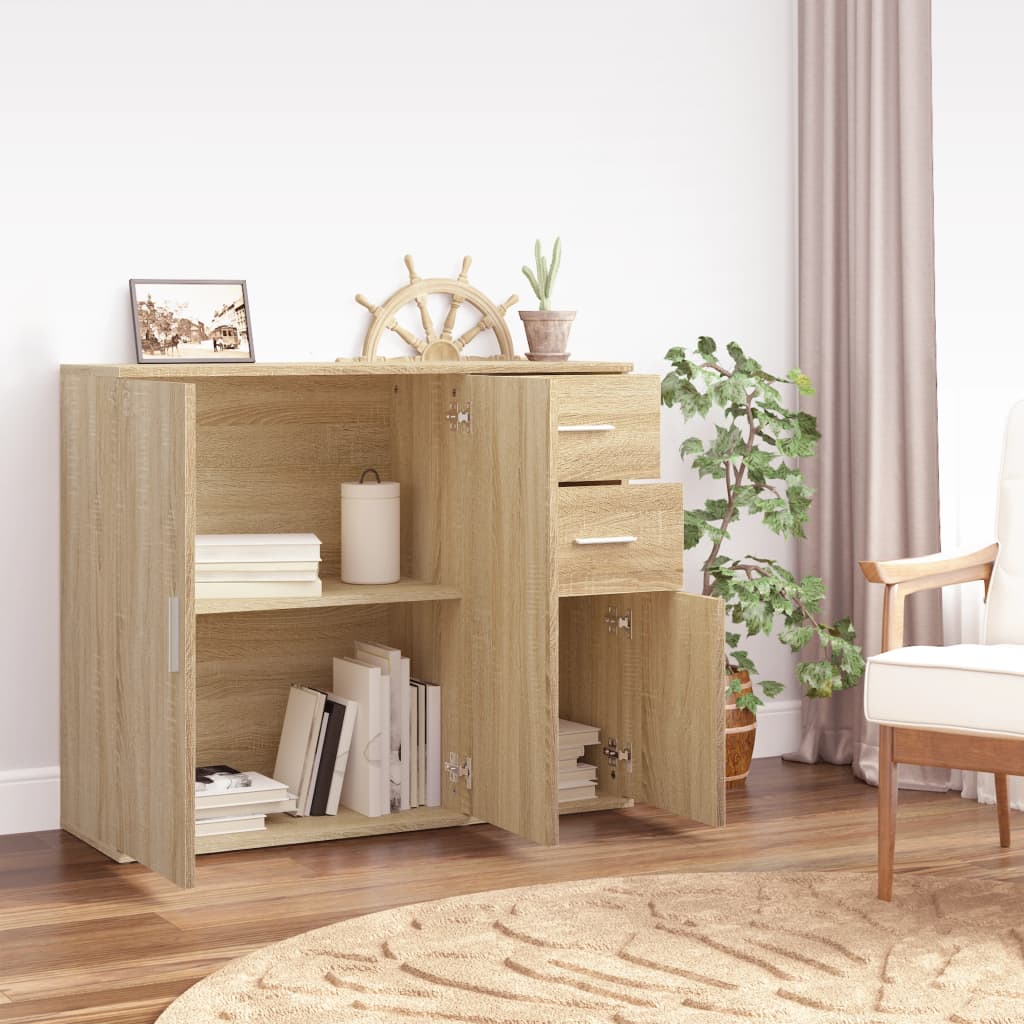 skænk Sonoma eg 91x29,5x75 cm konstrueret træ