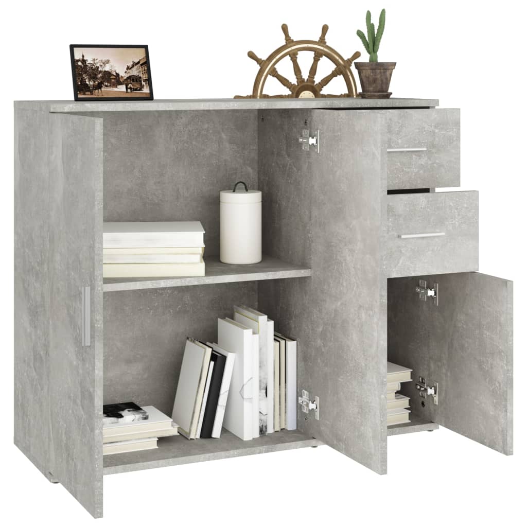 skænk 91x29,5x75 cm konstrueret træ betongrå