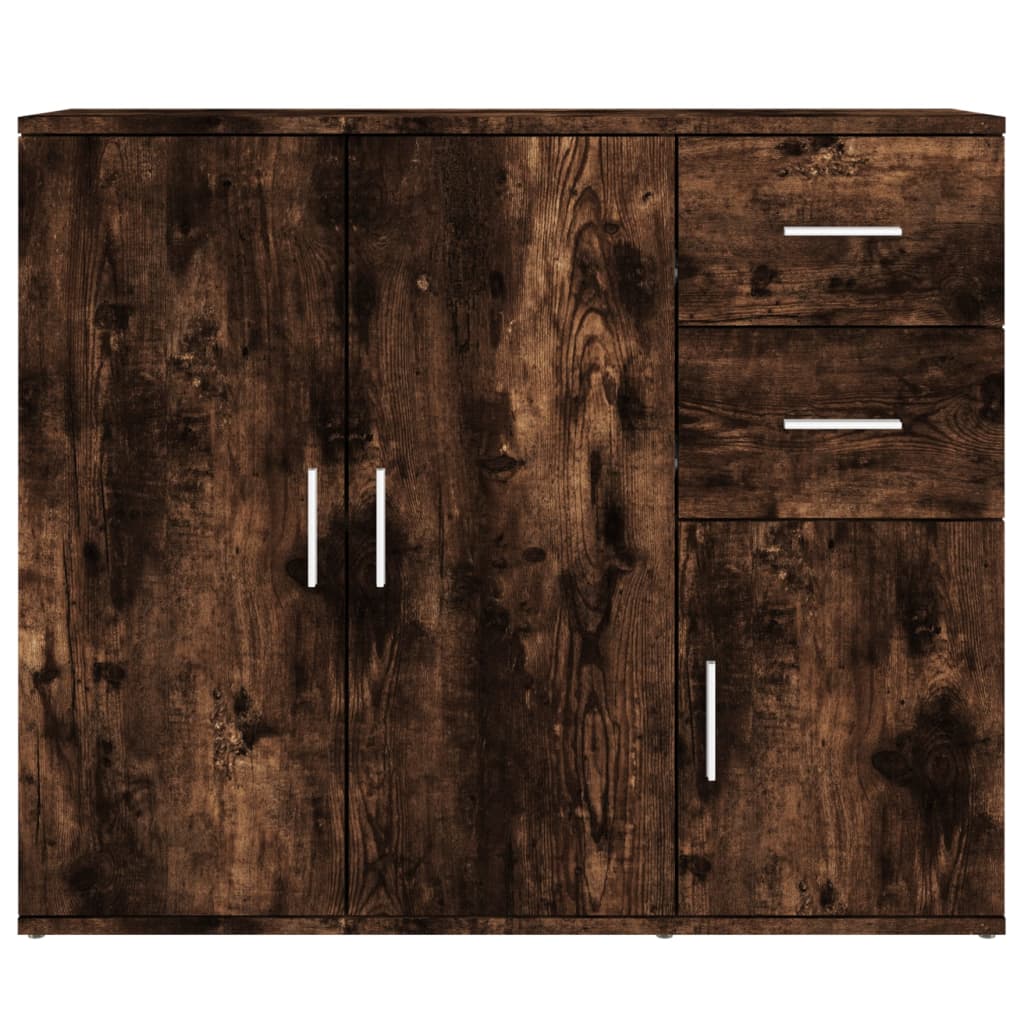 skænk 91x29,5x75 cm konstrueret træ røget egetræsfarve