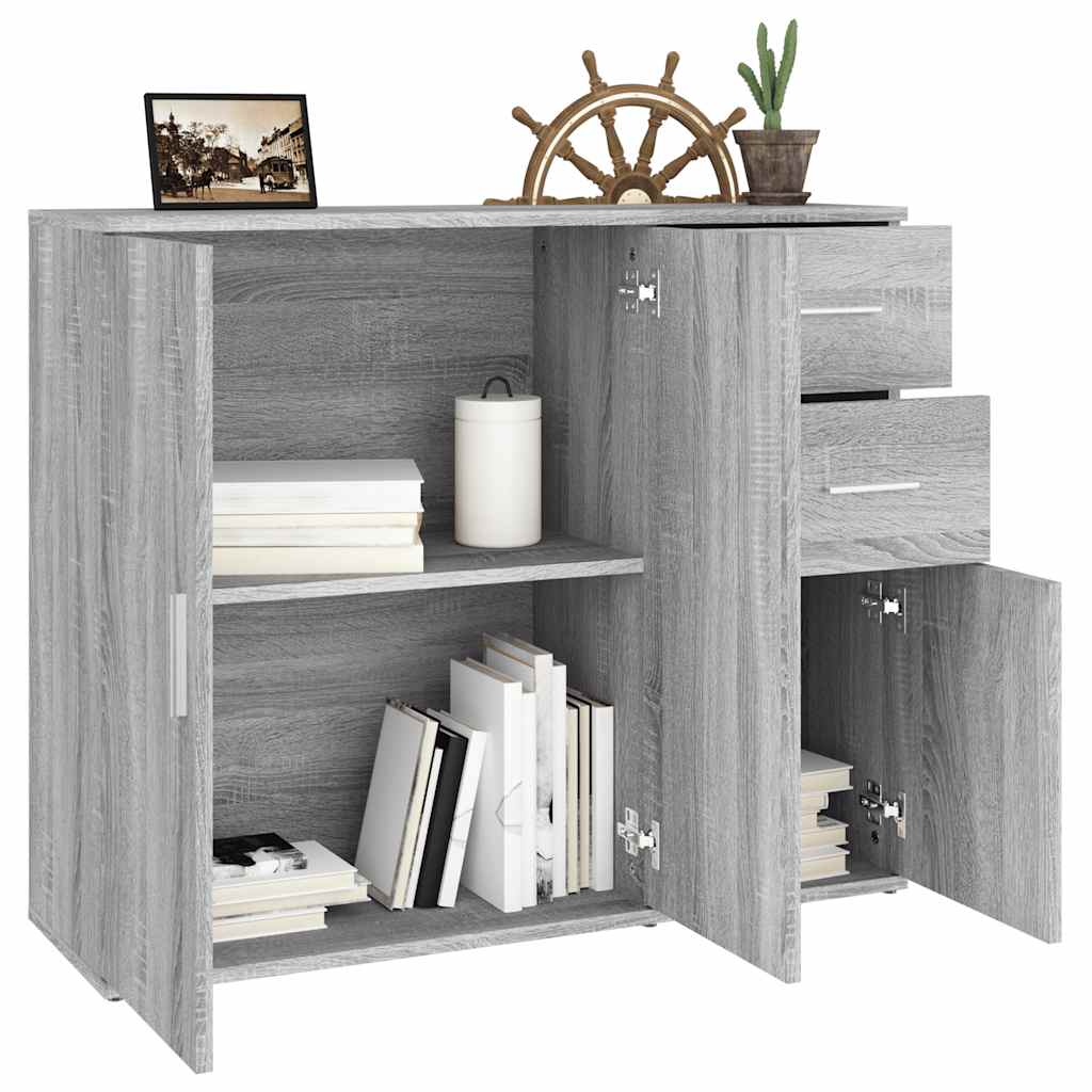 skænk 91x29,5x75 cm konstrueret træ grå sonoma-eg