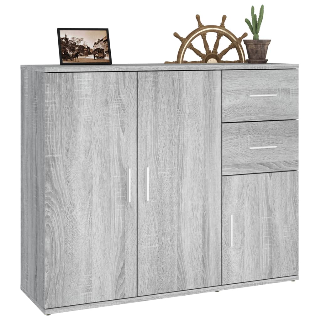 skænk 91x29,5x75 cm konstrueret træ grå sonoma-eg