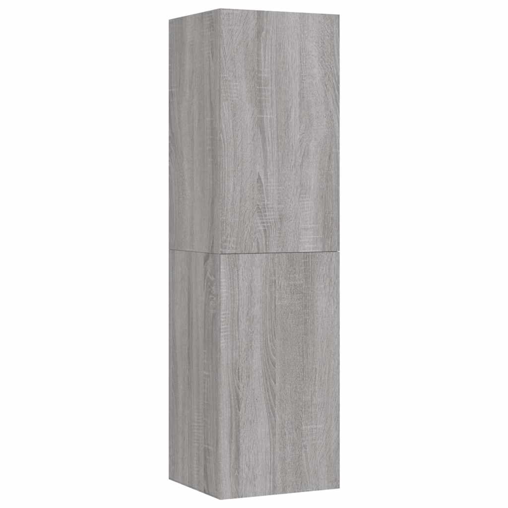 væghængt tv-skab 30,5x30x110 cm grå sonoma-eg