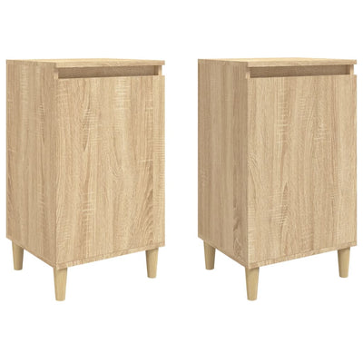 sengeborde 2 stk. 40x35x70 cm konstrueret træ sonoma-eg