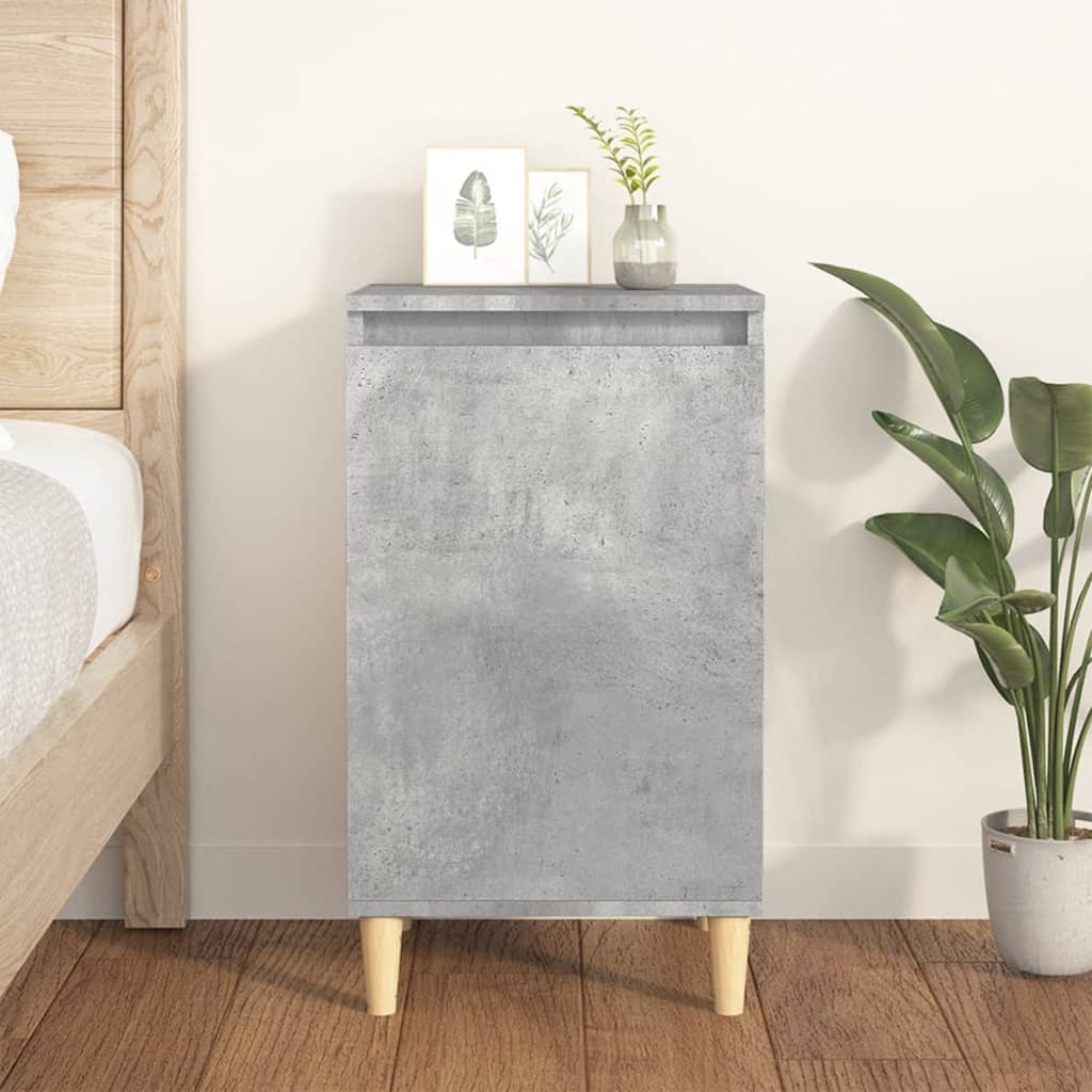 sengebord 40x35x70 cm konstrueret træ betongrå