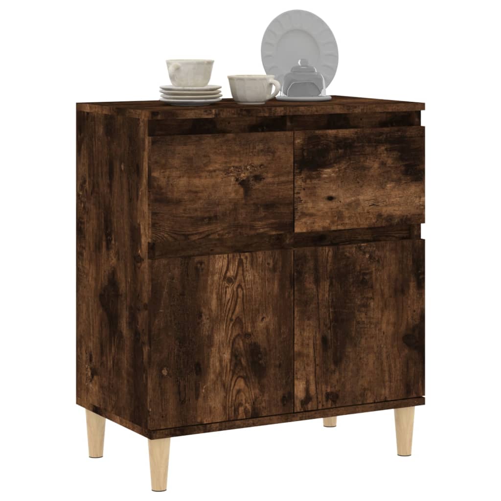 skænk 60x35x70 cm konstrueret træ røget egetræsfarve