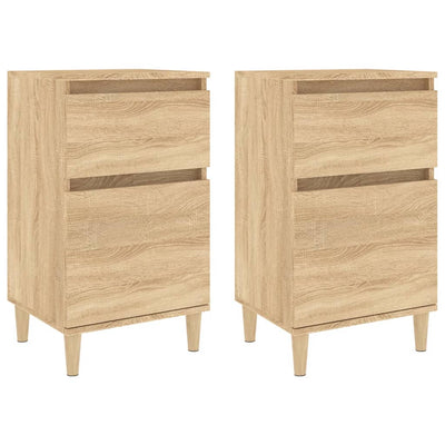 sengeborde 2 stk. 40x35x70 cm sonoma-eg