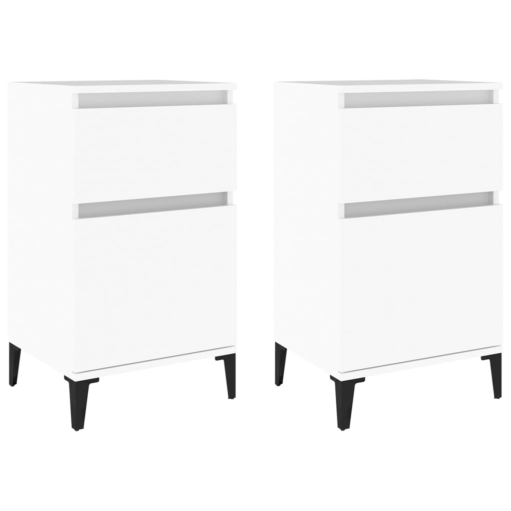 sengeborde 2 stk. 40x35x70 cm hvid