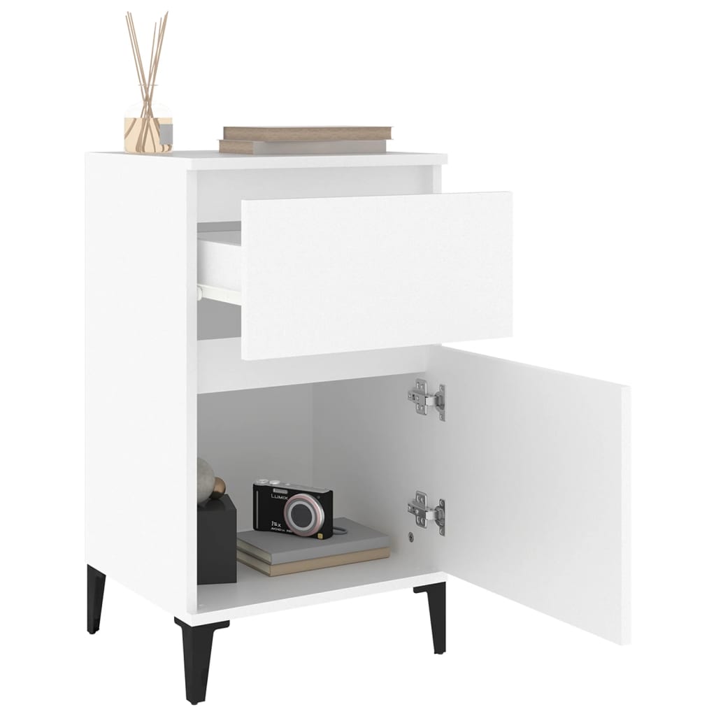 sengeborde 2 stk. 40x35x70 cm hvid