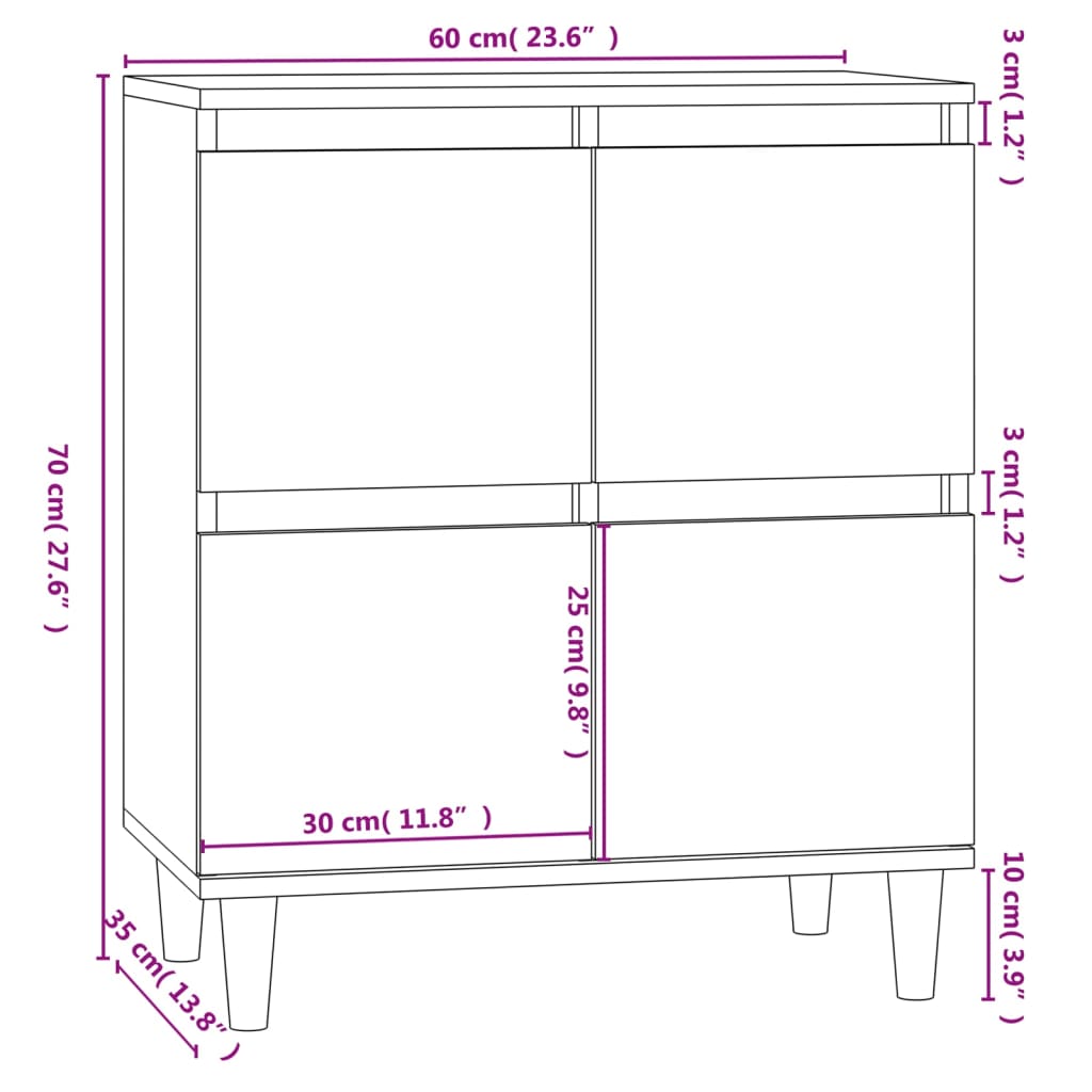 skænk 60x35x70 cm konstrueret træ sonoma-eg