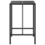 barbord med glasplade 70x70x110 cm polyrattan sort