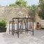 barbord med glasplade 110x70x110 cm polyrattan sort