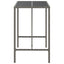 barbord med glasplade 110x70x110 cm polyrattan grå