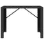 barbord med glasplade 145x80x110 cm polyrattan sort