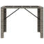 barbord med glasplade 145x80x110 cm polyrattan grå