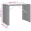barbord med glasplade 145x80x110 cm polyrattan grå