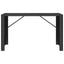 barbord med glasplade 185x80x110 cm polyrattan sort