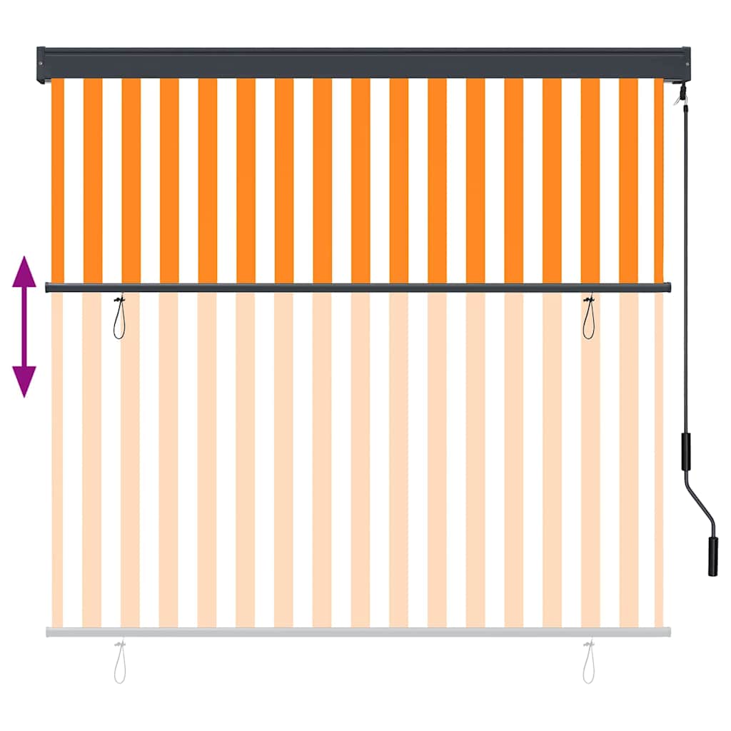 Rullegardin Hvid og Orange 180 x 250 cm Stof og Aluminium