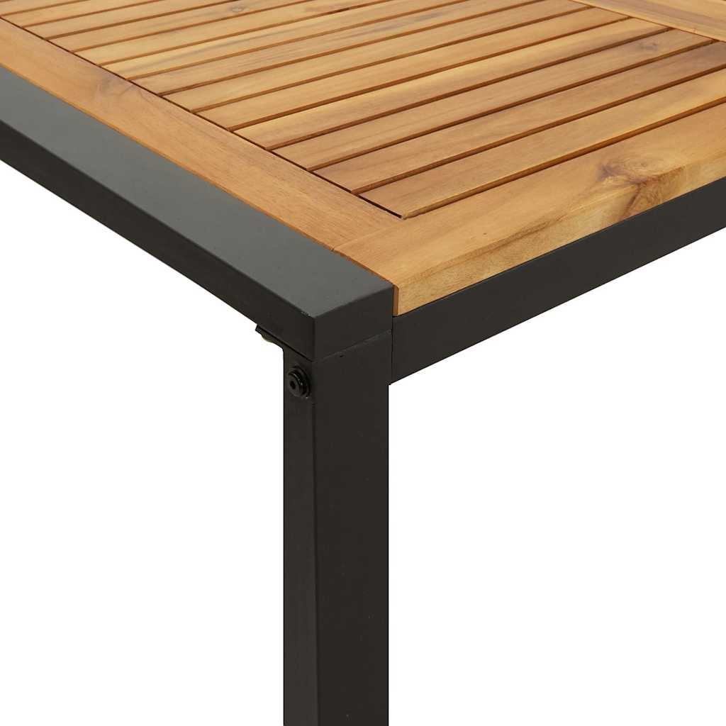 havebord med U-formede ben 140x80x75 cm massivt akacietræ