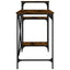 skrivebord m. hylder 135x50x90 cm konstrueret træ jern røget eg