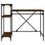 skrivebord m. hylder 105x50x90 cm konstrueret træ jern røget eg