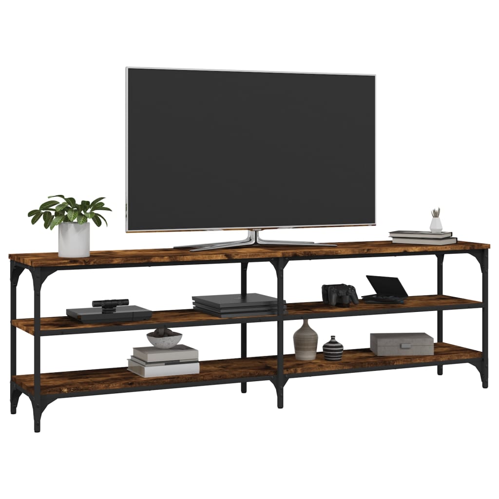 tv-bord 160x30x50 cm konstrueret træ røget egetræsfarve