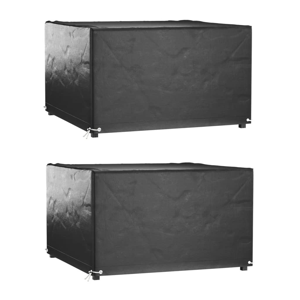 havemøbelovertræk 2 stk. 132x132x80 cm 8 øjer firkantet billede