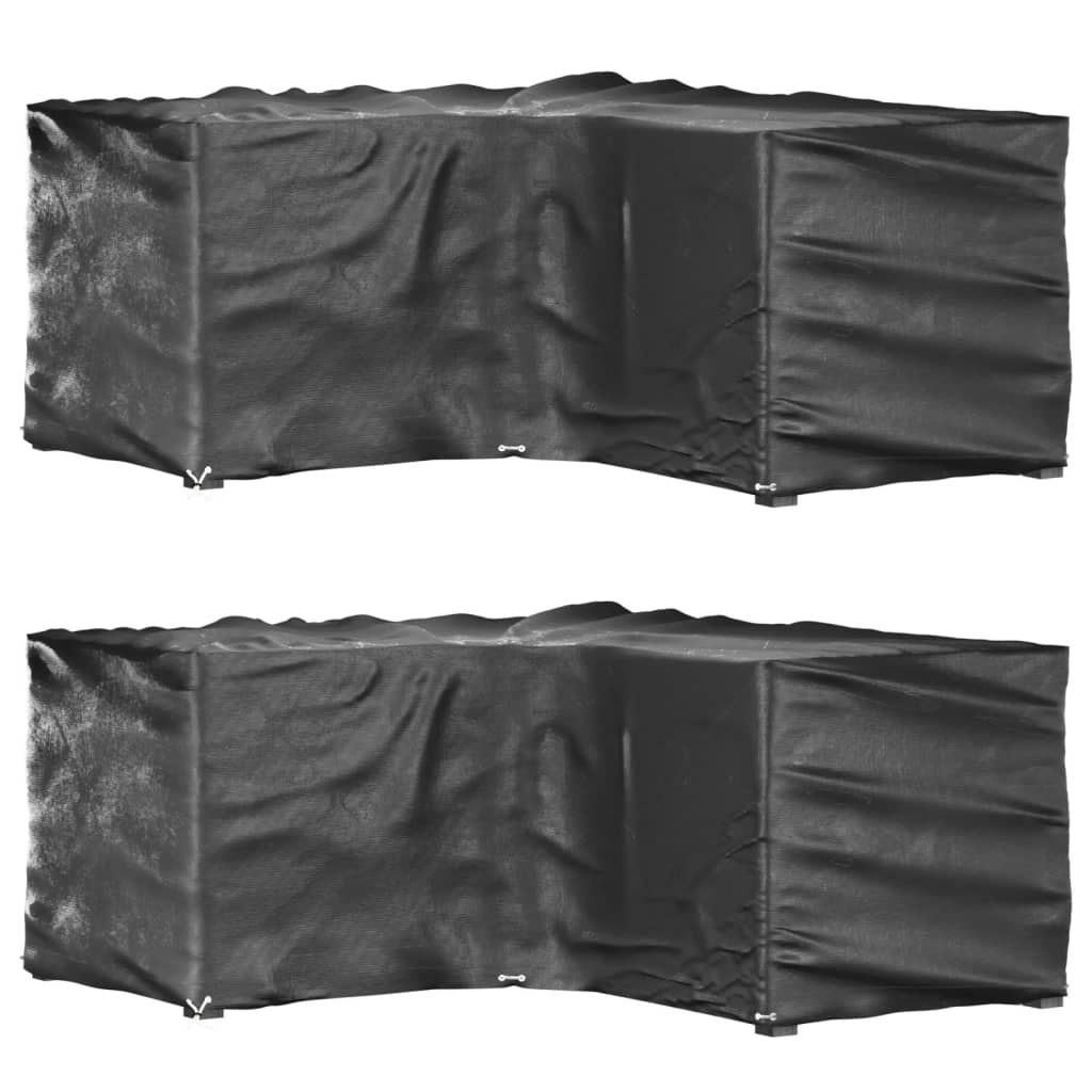 L-formede havemøbelovertræk 2 stk. 215x215x90 cm 16 øjer billede