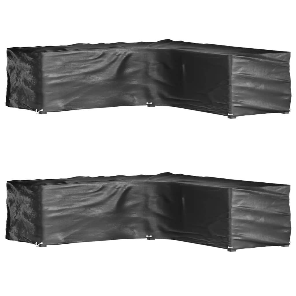 L-formede havemøbelovertræk 2 stk. 285x285x70 cm 16 øjer billede