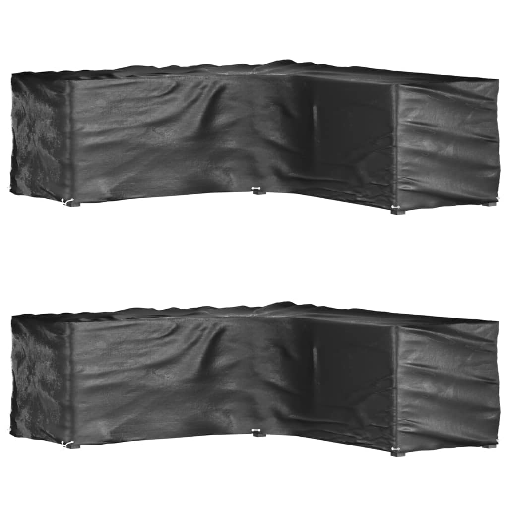 L-formede havemøbelovertræk 2 stk. 285x285x90 cm 16 øjer billede