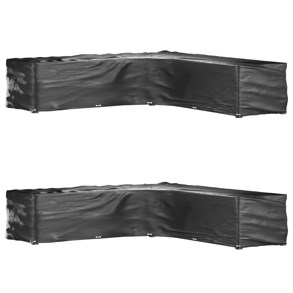 L-formede havemøbelovertræk 2 stk. 300x300x70 cm 20 øjer billede