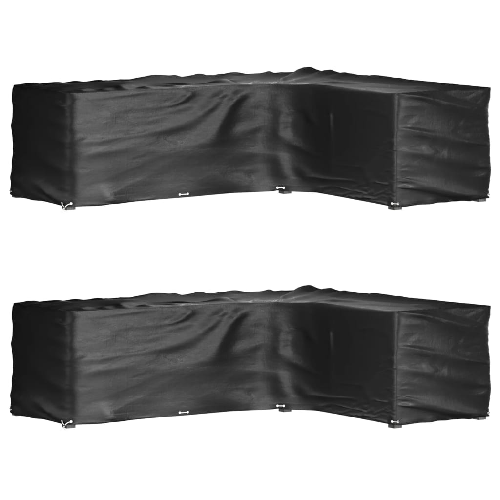 L-formede havemøbelovertræk 2 stk. 285x220x80 cm 18 øjer billede
