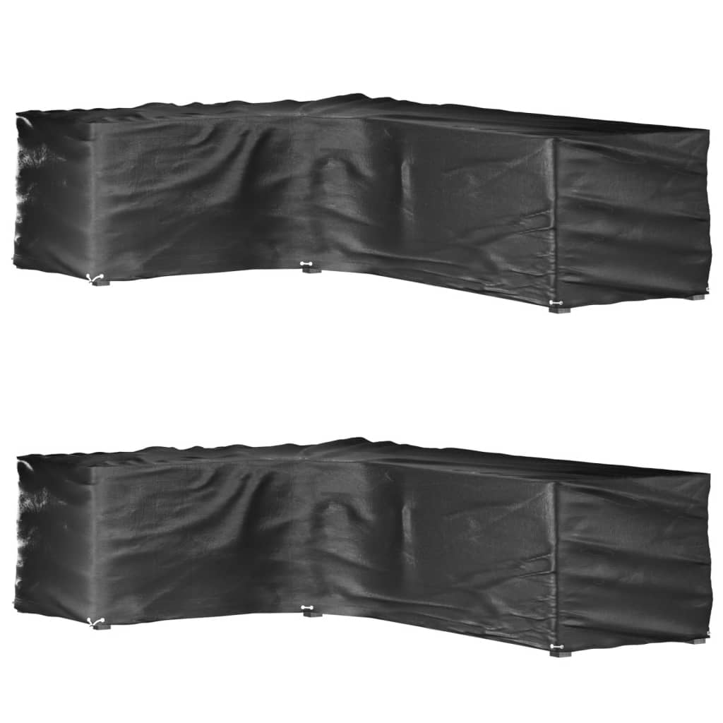 L-formede havemøbelovertræk 2 stk. 210x260x80 cm 16 øjer billede