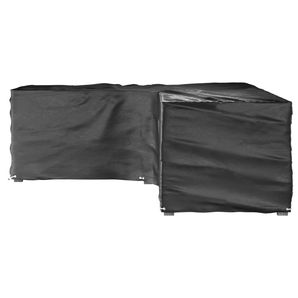 L-formede havemøbelovertræk 2 stk. 210x260x80 cm 16 øjer