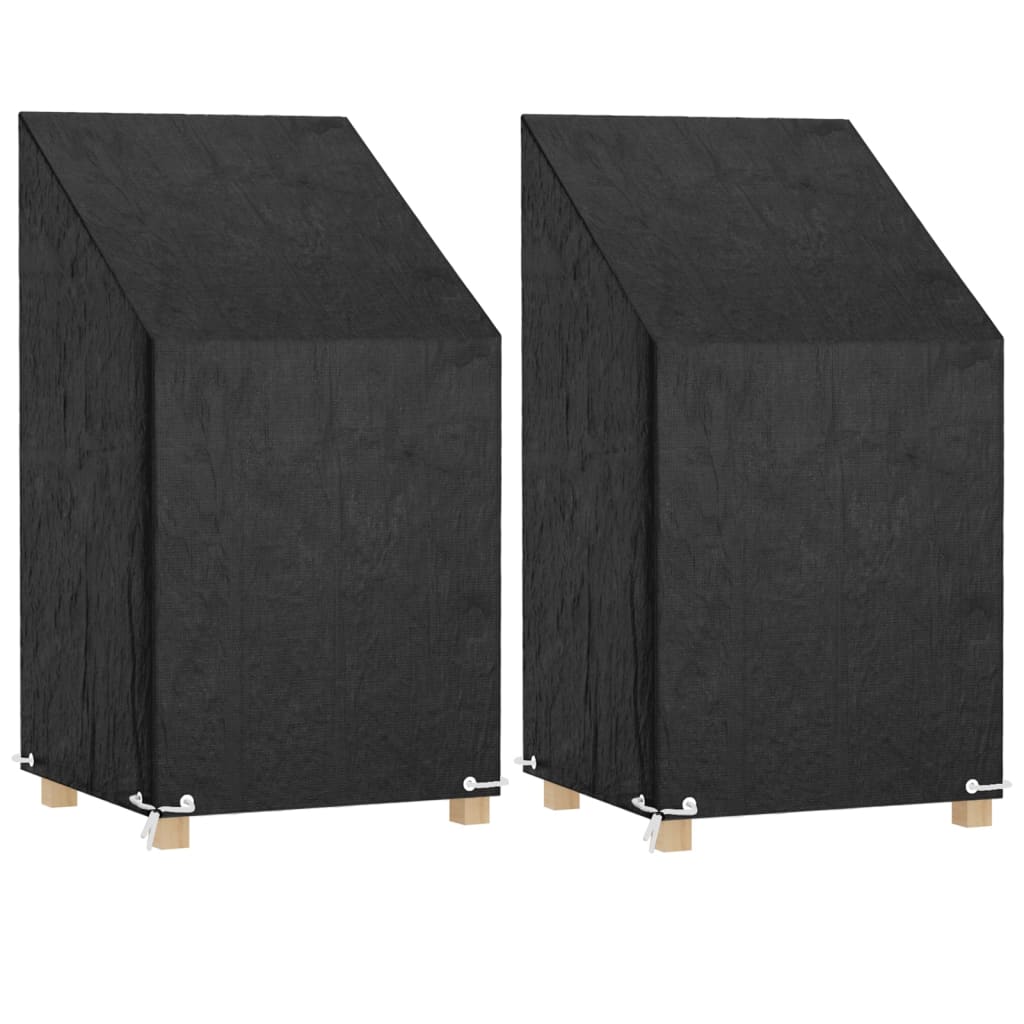 overtræk til havestol 2 stk. 65x65x80/120 cm 8 øjer polyethylen billede