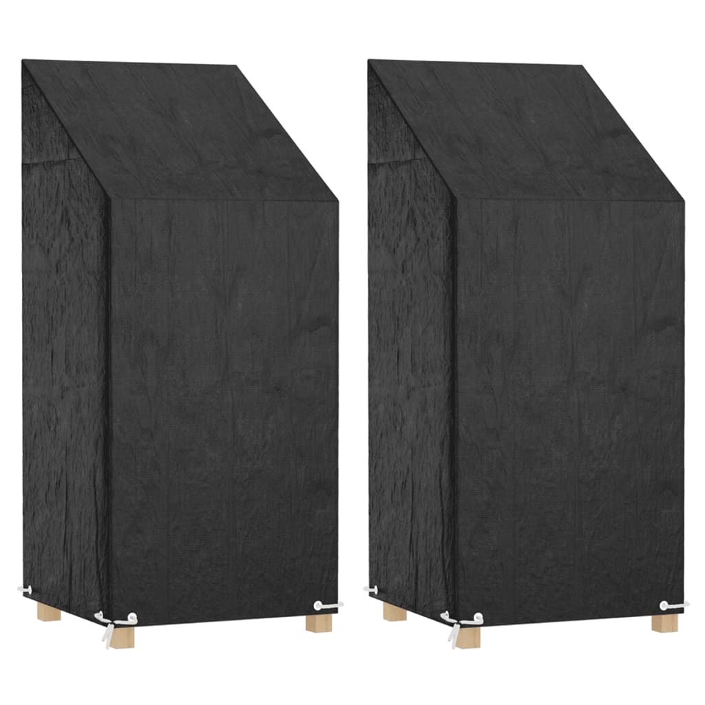 overtræk til havestol 2 stk. 65x65x110/150cm 8 øjer polyethylen billede