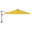 væghængt parasol med LED-lys 290 cm gul
