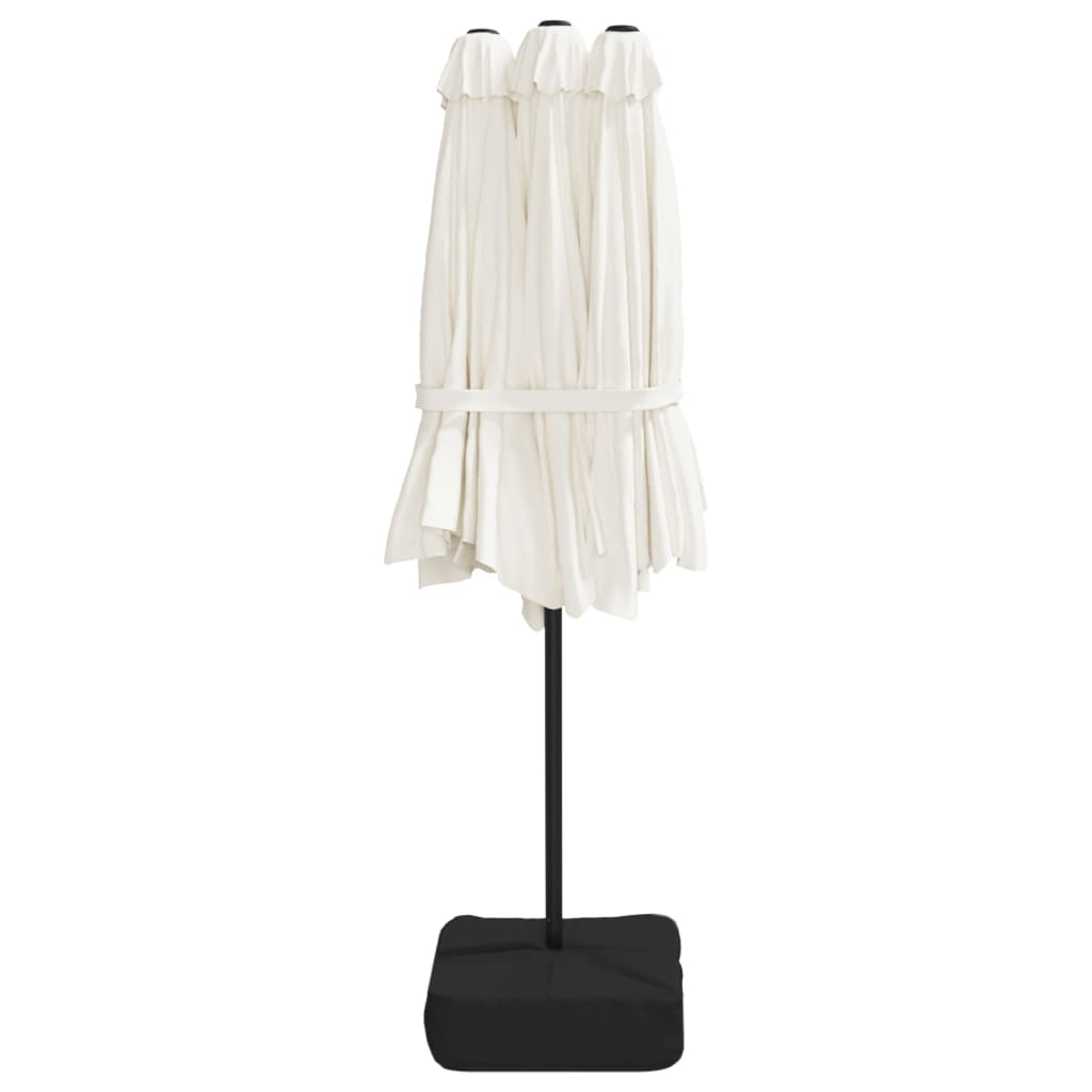 parasol m. dobbelt parasoldug 449x265 cm sandhvid
