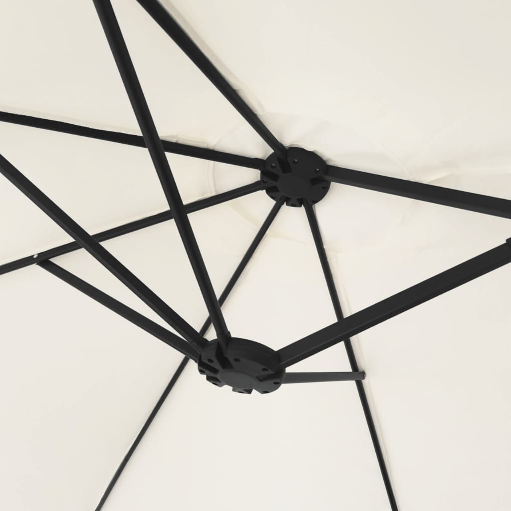 parasol m. dobbelt parasoldug 449x265 cm sandhvid