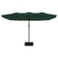 parasol m. dobbelt parasoldug 449x265 cm grøn