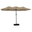 parasol m. dobbelt parasoldug 449x265 cm gråbrun