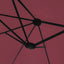 parasol m. dobbelt parasoldug 449x265 cm bordeauxrød