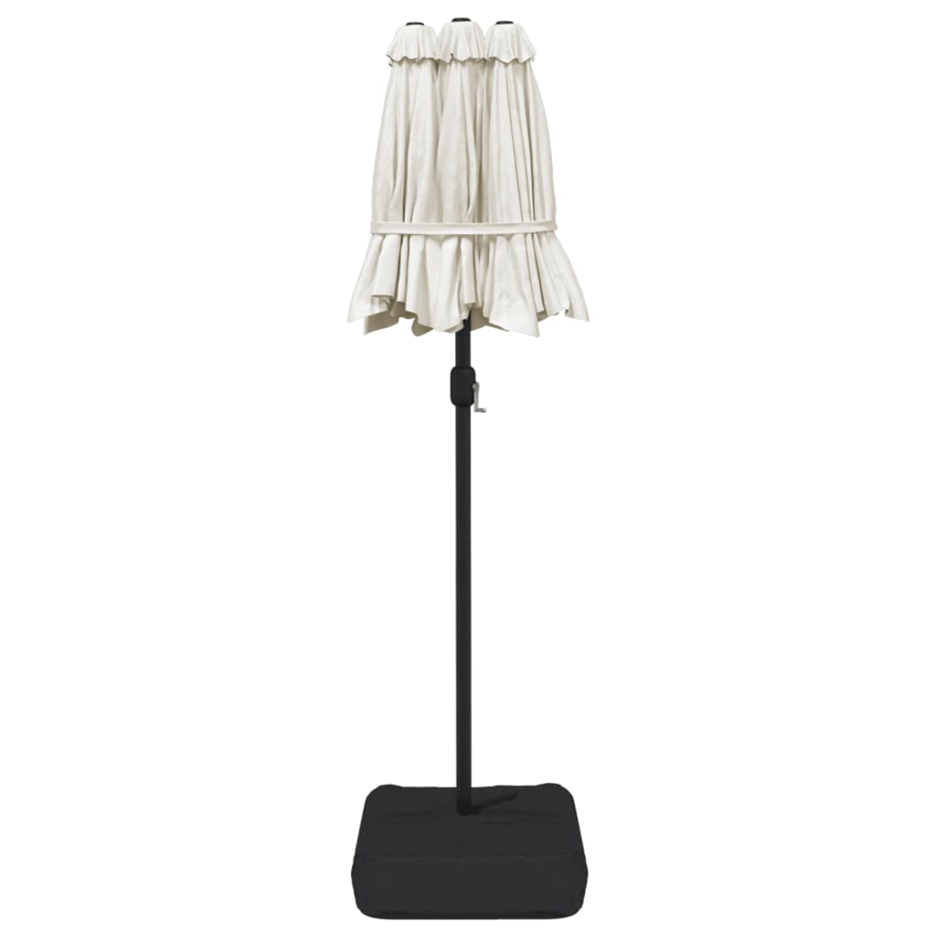 parasol m. dobbelt parasoldug 316x145 cm sandhvid