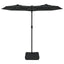 parasol m. dobbelt parasoldug 316x145 cm antracitgrå