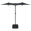 parasol m. dobbelt parasoldug 316x145 cm antracitgrå